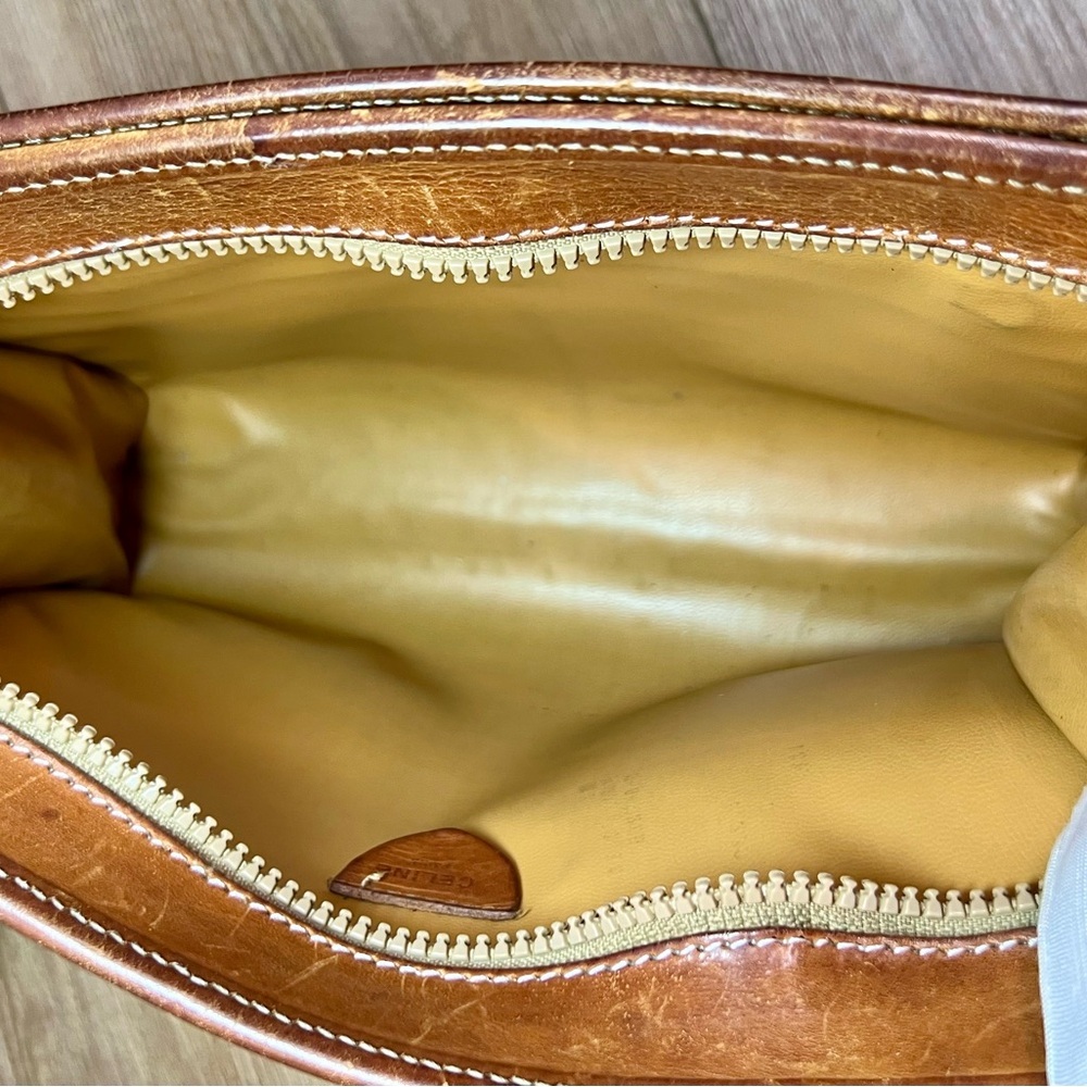 Celine Brown and Tan Clutch Bag with Vintage Leather - Picture 7 of 13